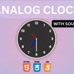 Analog Clock in HTML CSS JS Analog Clock with Sound in HTML - CSS - JS
